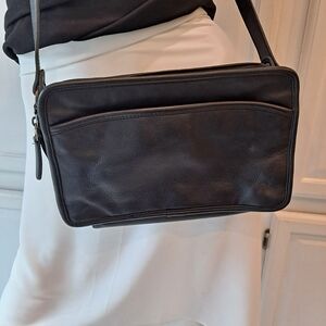 MC Marc Chantal Vintage Classic Black Leather Pebbled Crossbody Bag
